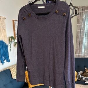 Staccato Navy Button-Detail Long Sleeve Top